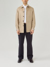 Beige Herringbone Linen Wool Work Jacket