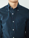 Blue Green Check Pattern Zephir Shirt