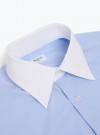 Shirt Poplin Check Pattern Blue