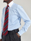 Shirt Poplin Stripes Blue White Collar