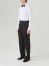White Poplin Shirt Pleated Front 