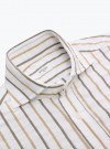 Shirt Seersucker Stripes Brown Beige
