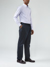 Navy Summer Canvas Chino with Pleats