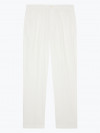 White Summer Canvas Chino with Pleats