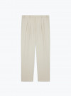 Beige Wool Linen Silk Trousers