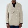 Glencheck Beige Wool-Alpaca Jacket