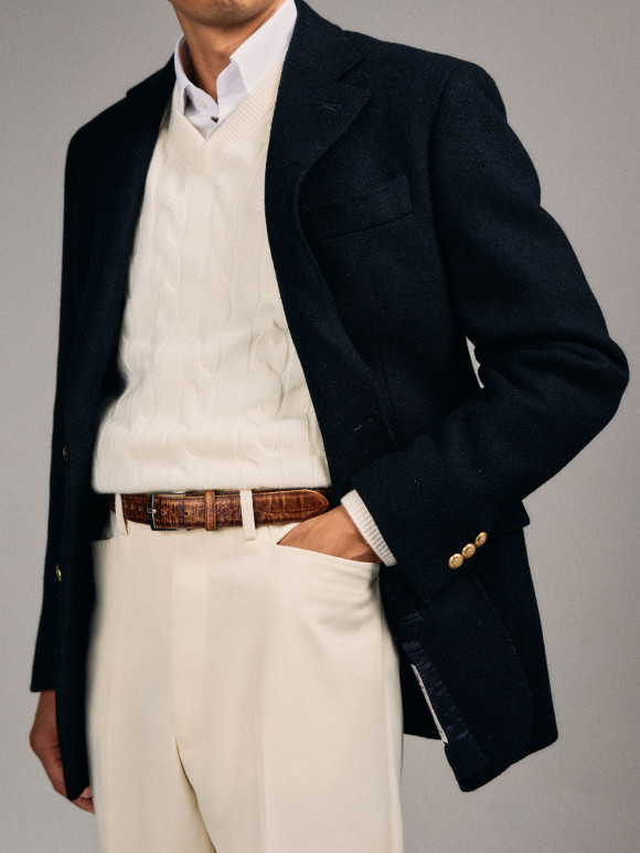 Ecru Cavalry Twill Trousers