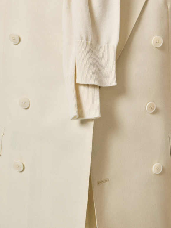 Cream Double Breasted Suit