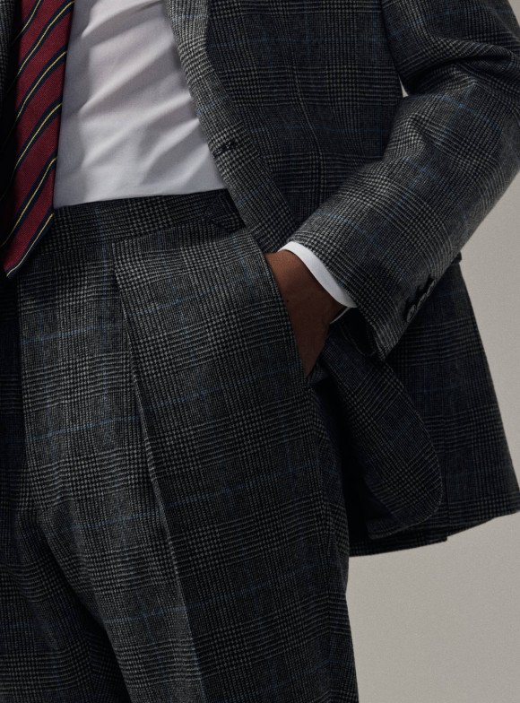 Prince of Wales Check Flannel Suit