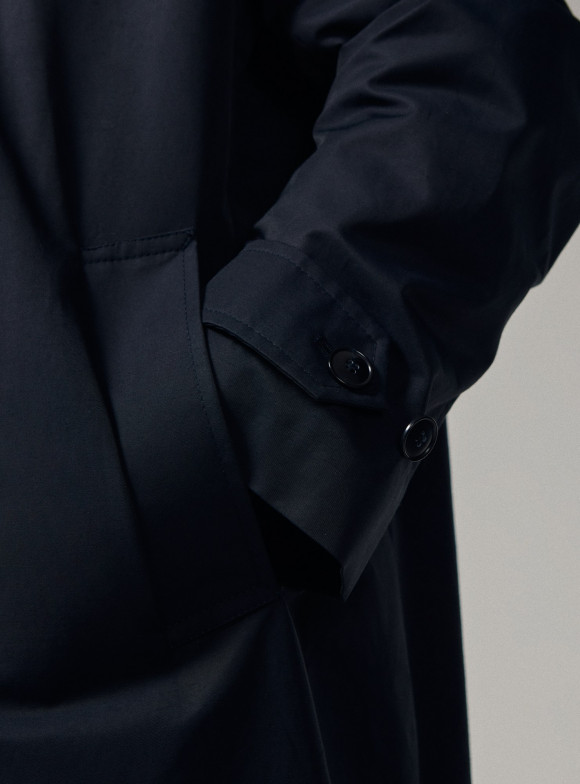 Navy Cotton Car Coat