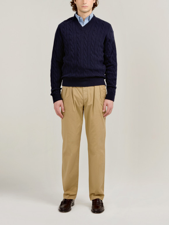 Navy V-Neck Pullover