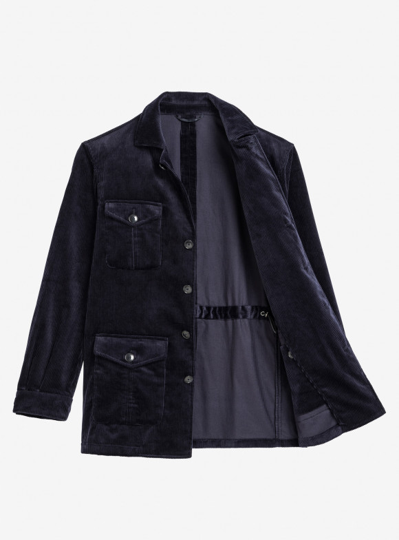 Navy Corduroy Safari Jacket