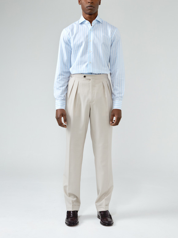 Shirt Poplin Stripes Blue