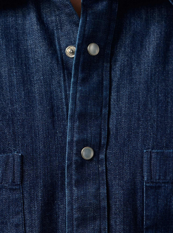 Plain Blue Japanese Denim Shirt