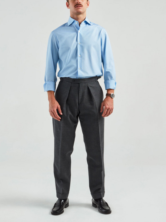 Plain Blue End on End Shirt