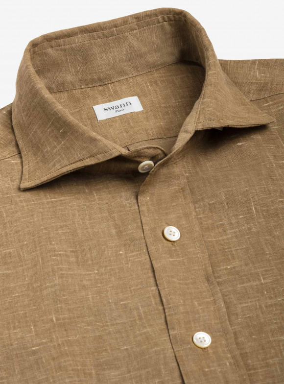 Shirt Linen Plain Beige