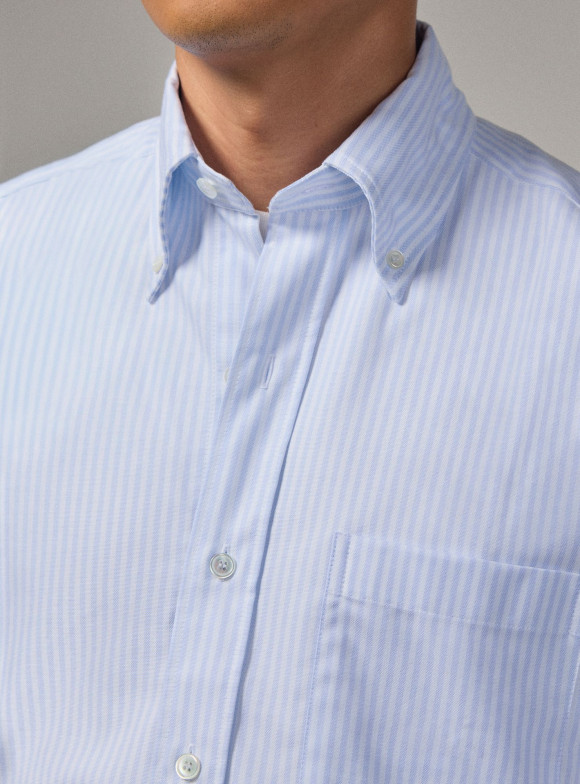 Blue Striped Oxford Shirt