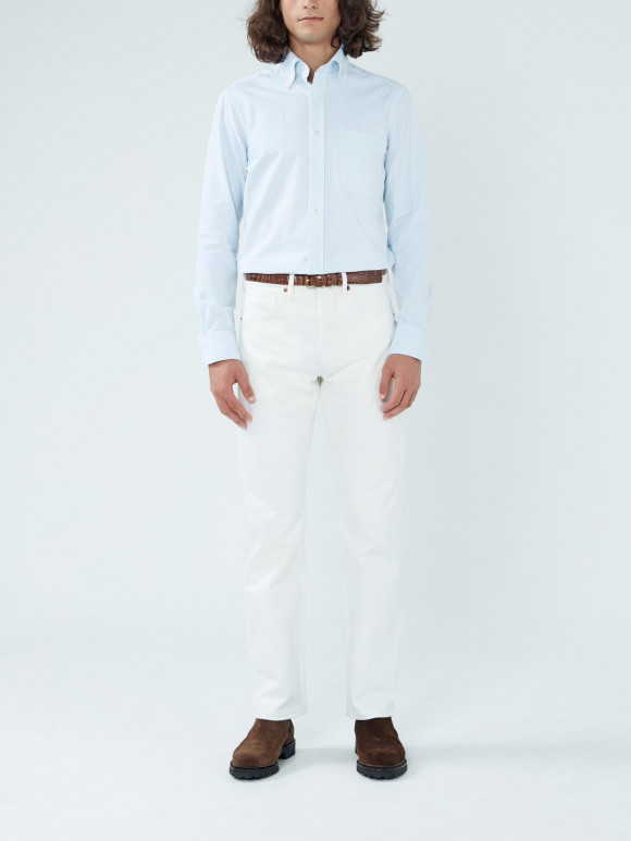 Blue Striped Oxford Shirt