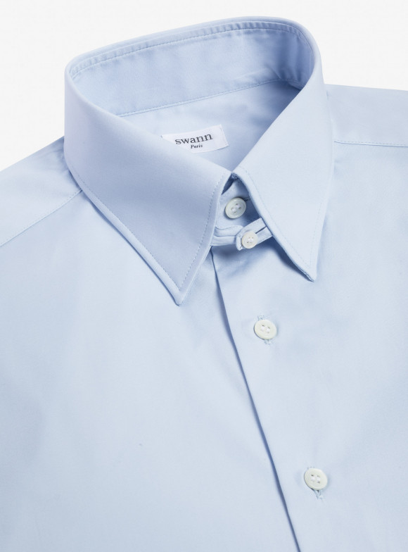 Shirt Poplin Plain Blue