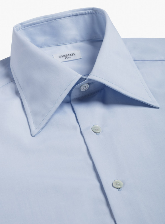 Shirt Poplin Plain Blue