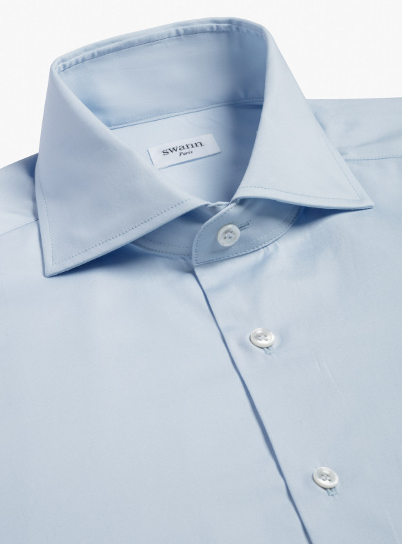 Shirt Poplin Plain Blue