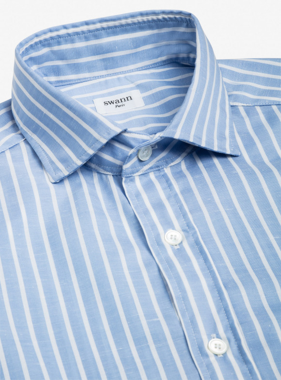 Shirt Linen Stripes Blue