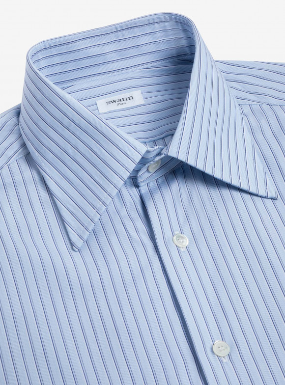 Shirt Poplin Stripes Blue