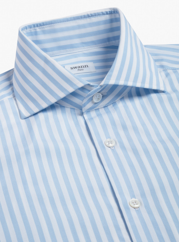 Shirt Poplin Stripes Blue