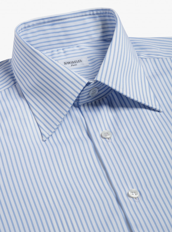 Shirt Poplin Stripes Blue