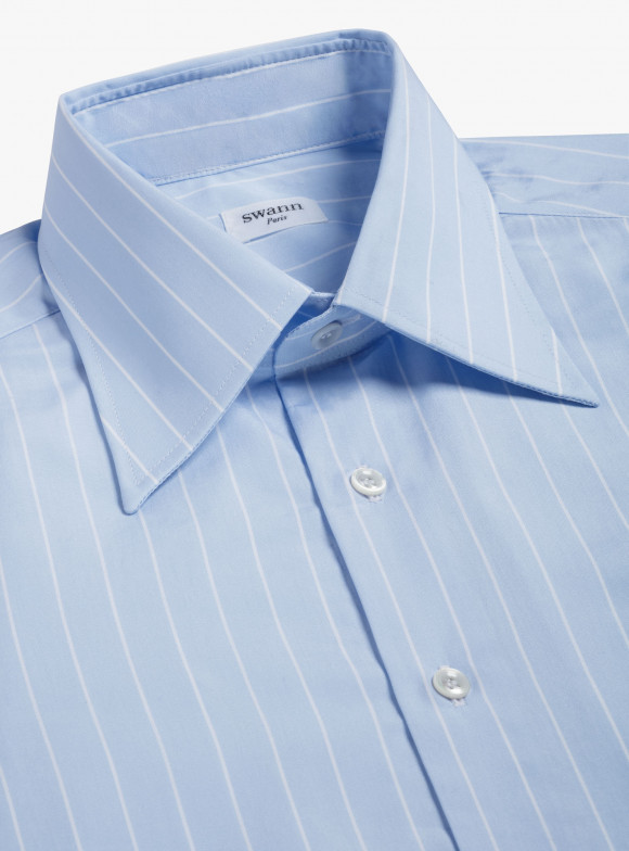 Shirt Poplin Stripes Blue