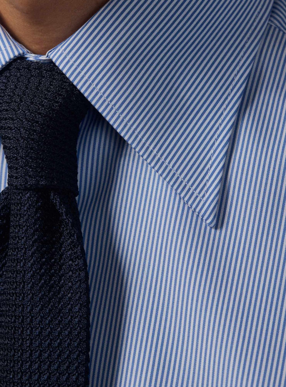 Blue Striped Poplin Shirt