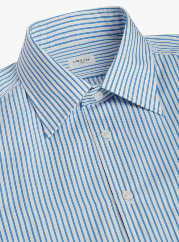 Shirt Poplin Stripes Blue