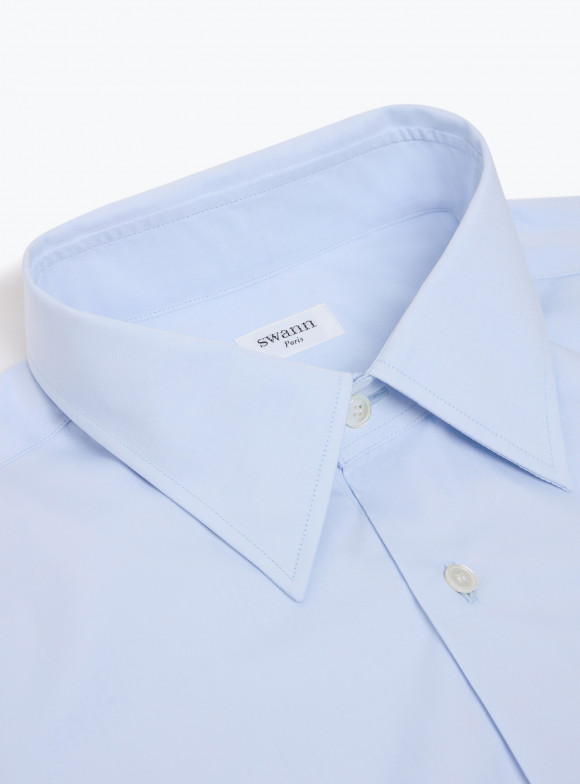 Shirt Poplin Plain Blue