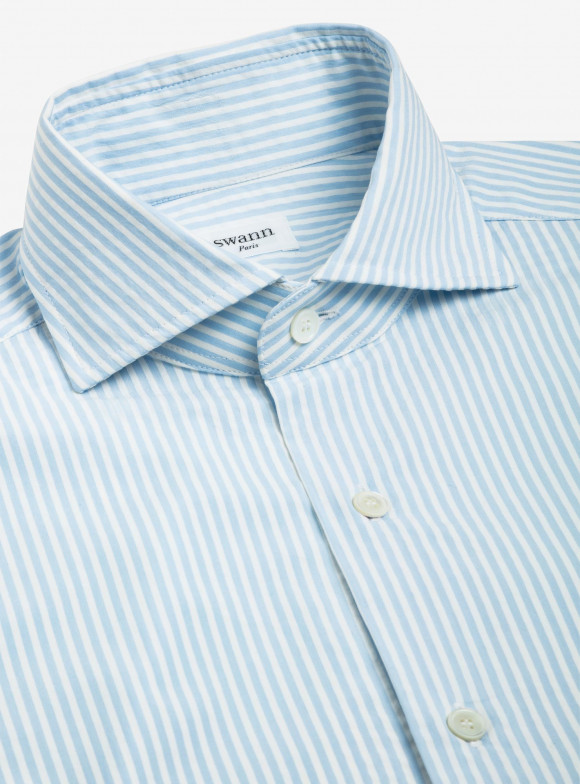 Shirt Seersucker Stripes Blue