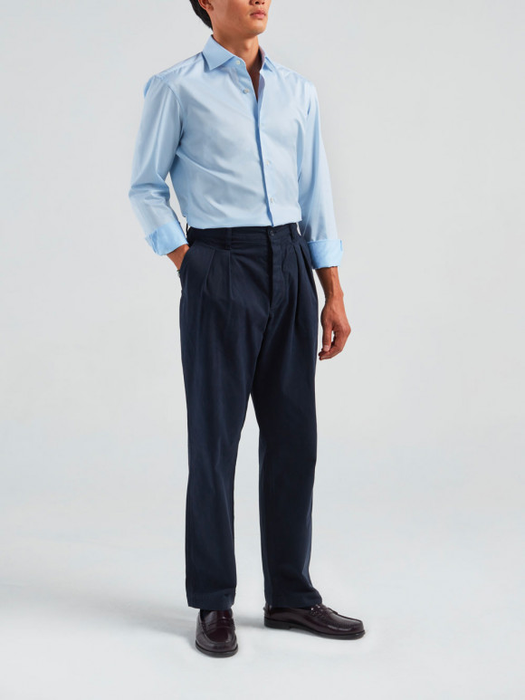 Plain Blue Twill Shirt