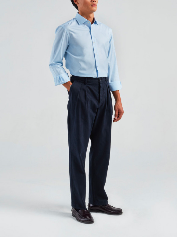 Plain Blue Twill Shirt