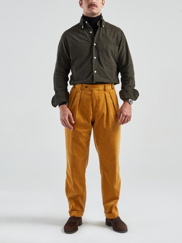 Plain Green Corduroy Shirt