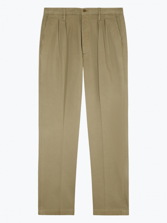 Olive Chino with Pleats