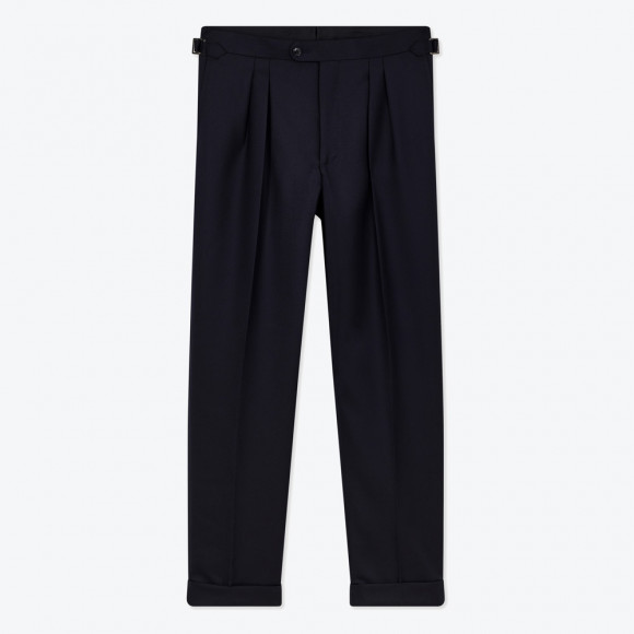 Navy Double Breasted Dress Pants