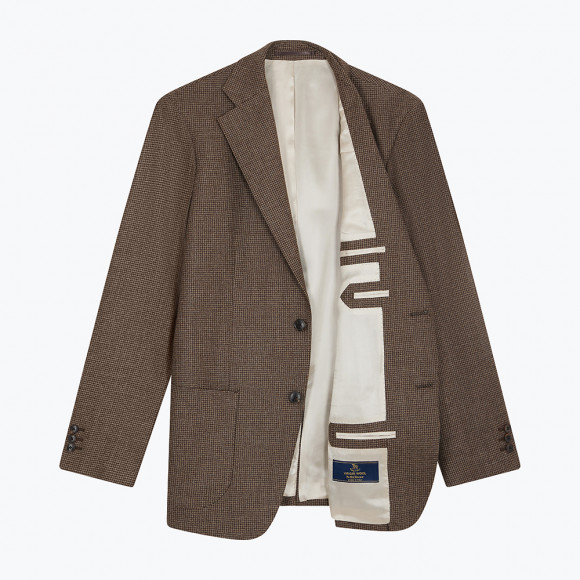 Brown Houndstooth Flannel Suit