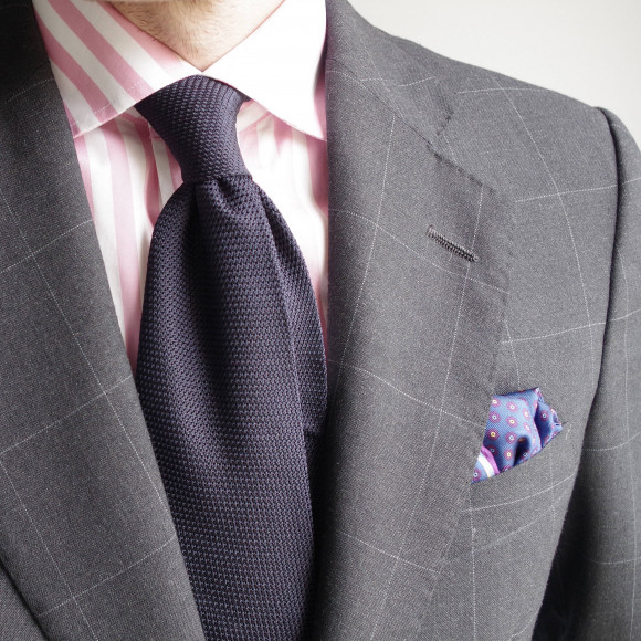 Grenadine « Garza Fina » Silk Tie Blue