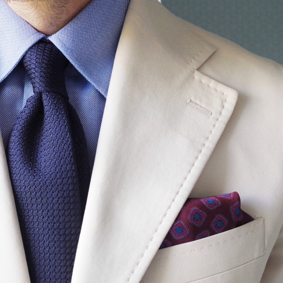 Grenadine « Garza Grossa » Silk Tie Blue