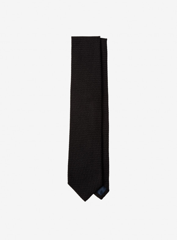 Black Grenadine Tie – Garza Grossa Weave