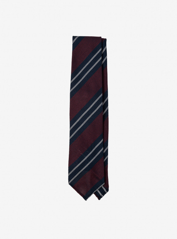 Burgundy and Navy Regimental Tie