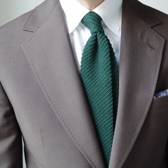 Green Knitted Wool Tie