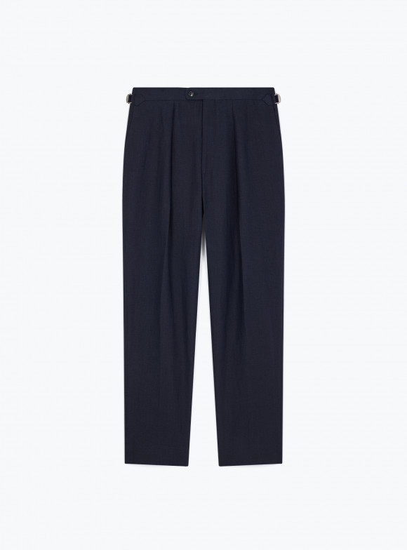 Navy Linen Trousers