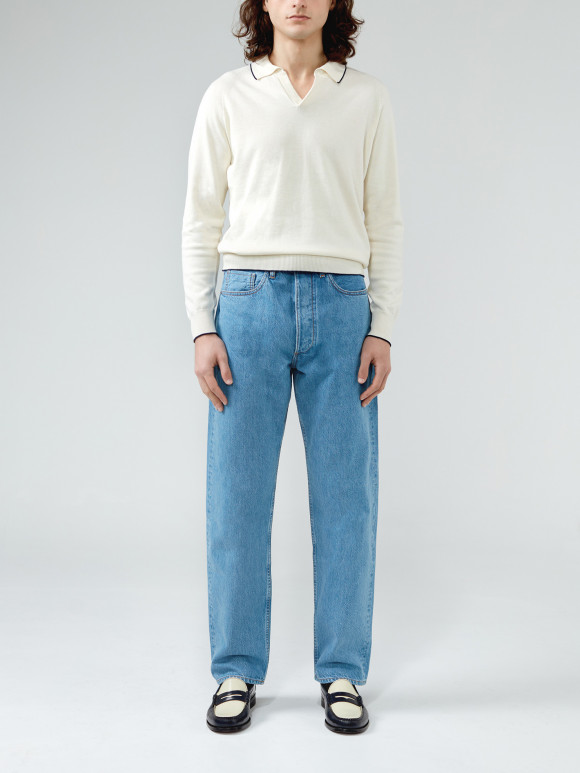 Ecru  Cotton Cashmere Polo