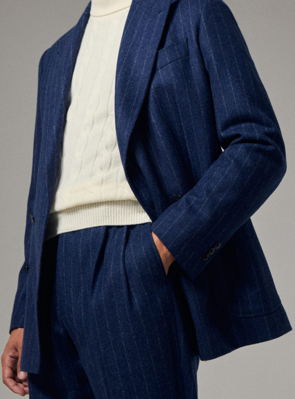 Ecru Cable-Knit Roll Neck Jumper
