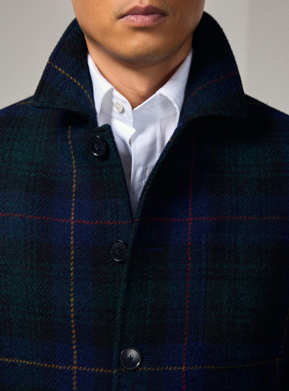 Navy & Green Tweed Chore Jacket