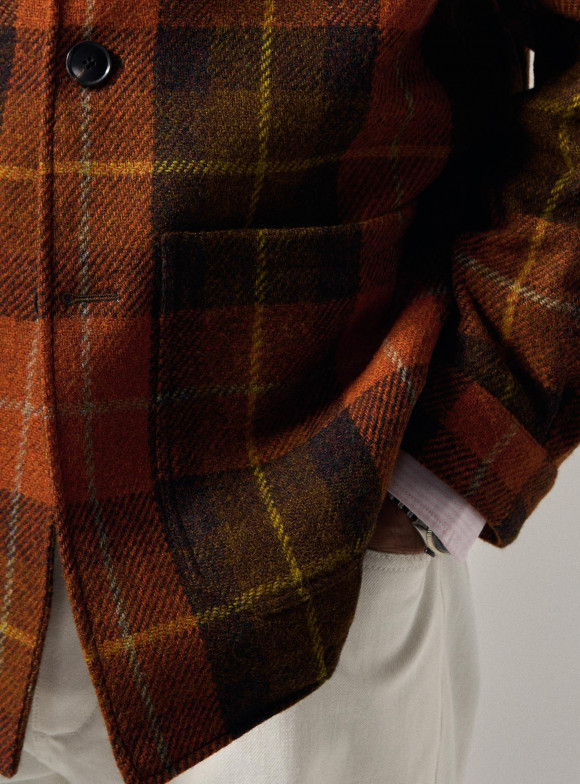Orange & Brown Tweed Chore Jacket